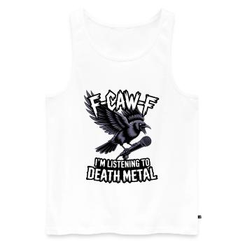 Crow with Microphone – Death Metal - Men's Premium Organic Tank Top - white - Front - Michal (187cm)