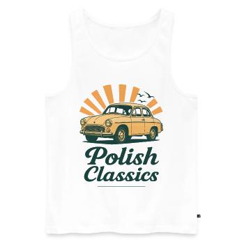 Polish Classic Mermaid Car Nostalgic Polish Pride - Men's Premium Organic Tank Top - white - Front - Michal (187cm)