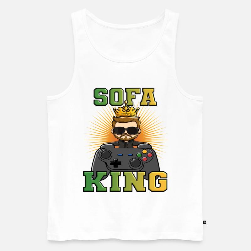 Gaming shirt - sofa king controller zocken - Männer Premium Bio Tank Top - Weiß