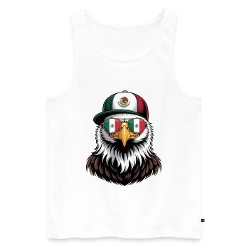 Mexican Eagle Retro Sunglasses - Men's Premium Organic Tank Top - white - Front - AI Model Male 178 light (178cm)