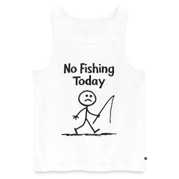 Fishing frustration – no fishing today - Men's Premium Organic Tank Top - white - Front - AI Model Male 178 light (178cm)