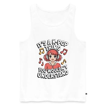 K-Pop Thing Funny Korea Music Anime - Men's Premium Organic Tank Top - white - Front - Michal (187cm)