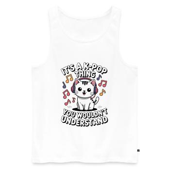 K-Pop Thing Funny Korea Music Anime - Men's Premium Organic Tank Top - white - Front - Michal (187cm)