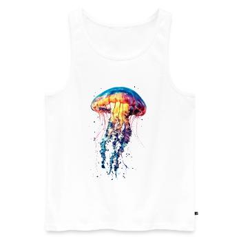 Qualle Jellyfish Feuerqualle Medusa Süße Quallen - Männer Premium Bio Tank Top - Weiß - Vorne - AI Model Male 178 light (178cm)