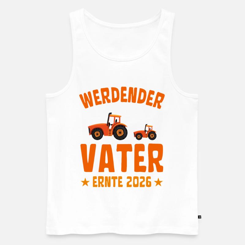 Werdender VATER Ernte 2026 Traktor - Männer Premium Bio Tank Top - Weiß