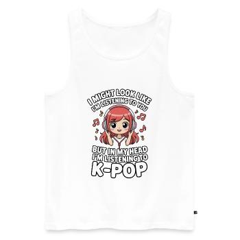 K-Pop Drôle Corée Musique Anime - Débardeur bio Premium Homme - blanc - Devant - Michal (187cm)