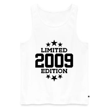 ÉDITION LIMITÉE 2009 17E ANNIVERSAIRE - Débardeur bio Premium Homme - blanc - Devant - Michal (187cm)