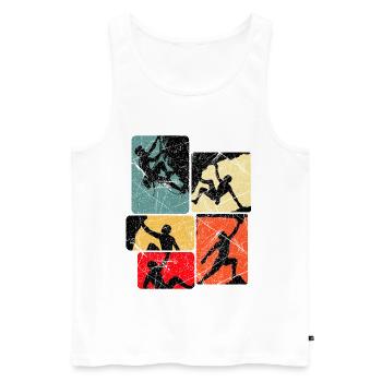 Klettern Bouldern Bergsteiger Kletterer Boulder - Männer Premium Bio Tank Top - Weiß - Vorne - AI Model Male 178 light (178cm)