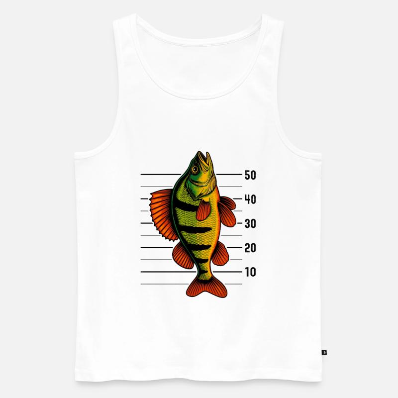 Barsch Flussbarsch Barschangeln Barsche Barsch - Männer Premium Bio Tank Top - Weiß