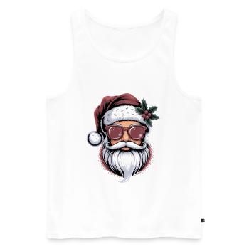 Hipster Santa Sonnenbrille - Männer Premium Bio Tank Top - Weiß - Vorne - Michal (187cm)