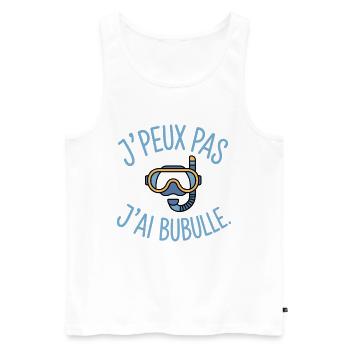 J’peux pas j’ai Bubulle Humour plongée sous-marine - Débardeur bio Premium Homme - blanc - Devant - AI Model Male 178 light (178cm)