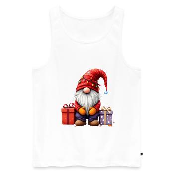 Gnomes de Noël avec cadeaux et lumières - Débardeur bio Premium Homme - blanc - Devant - Michal (187cm)
