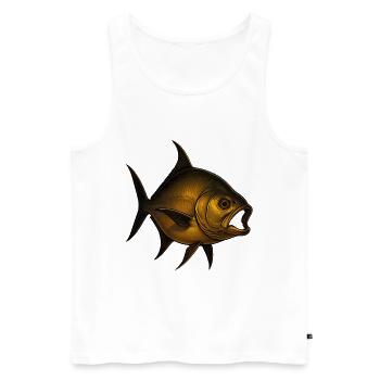 Majestätischer Fisch im Wasser - Männer Premium Bio Tank Top - Weiß - Vorne - Michal (187cm)
