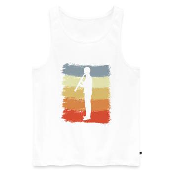 Croquis de clarinettiste vintage - Débardeur bio Premium Homme - blanc - Devant - Michal (187cm)