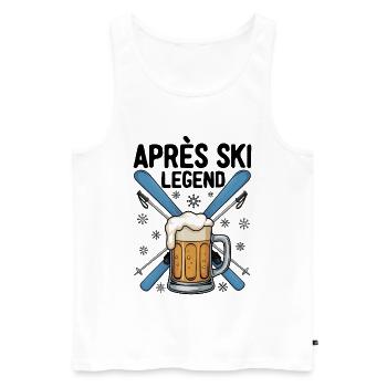 Légende de l’après-ski - Débardeur bio Premium Homme - blanc - Devant - Michal (187cm)