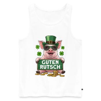 Guten Rutsch - Männer Premium Bio Tank Top - Weiß - Vorne - AI Model Male 178 light (178cm)