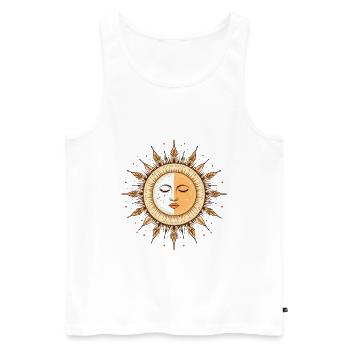 Boho Sonne - Männer Premium Bio Tank Top - Weiß - Vorne - AI Model Male 178 light (178cm)