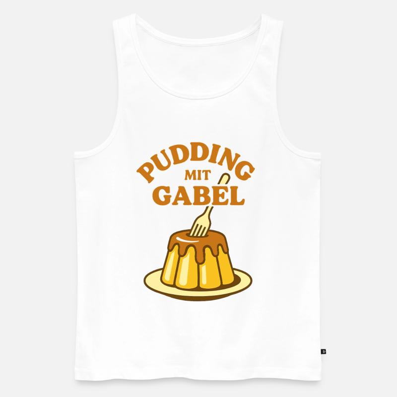 Pudding mit Gabel - Männer Premium Bio Tank Top - Weiß