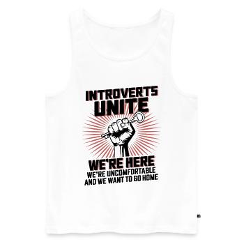 Introverts Unite Here - Männer Premium Bio Tank Top - Weiß - Vorne - Michal (187cm)