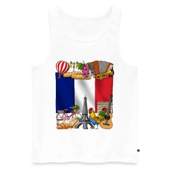 Frankreich - Männer Premium Bio Tank Top - Weiß - Vorne - AI Model Male 178 light (178cm)