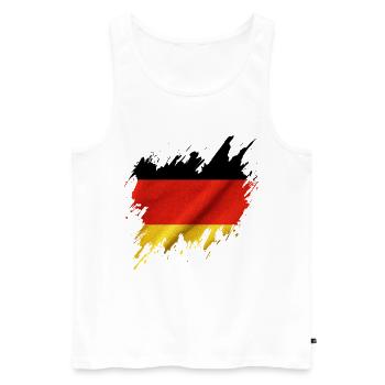 Deutsche Flagge, gerissener Stil - Männer Premium Bio Tank Top - Weiß - Vorne - Michal (187cm)