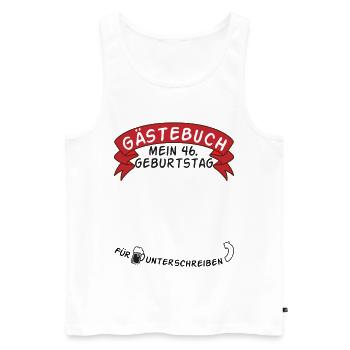 Gästebuch Mein 46. Geburtstag Geschenkidee - Männer Premium Bio Tank Top - Weiß - Vorne - AI Model Male 178 light (178cm)