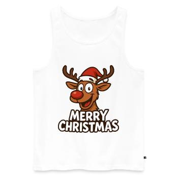 Lustiges Rentier Weihnachten - Männer Premium Bio Tank Top - Weiß - Vorne - Michal (187cm)