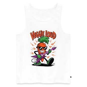 Carotte Veggie Loud Rock N Roll - Débardeur bio Premium Homme - blanc - Devant - Michal (187cm)