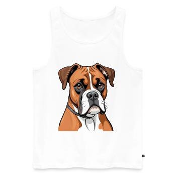 Portrait de boxeur - Débardeur bio Premium Homme - blanc - Devant - Michal (187cm)