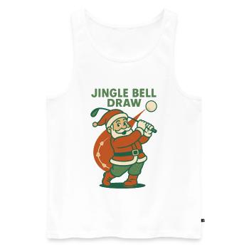 Jingle Bell Draw Funny Golf Santa Claus Holiday - Men's Premium Organic Tank Top - white - Front - AI Model Male 178 light (178cm)