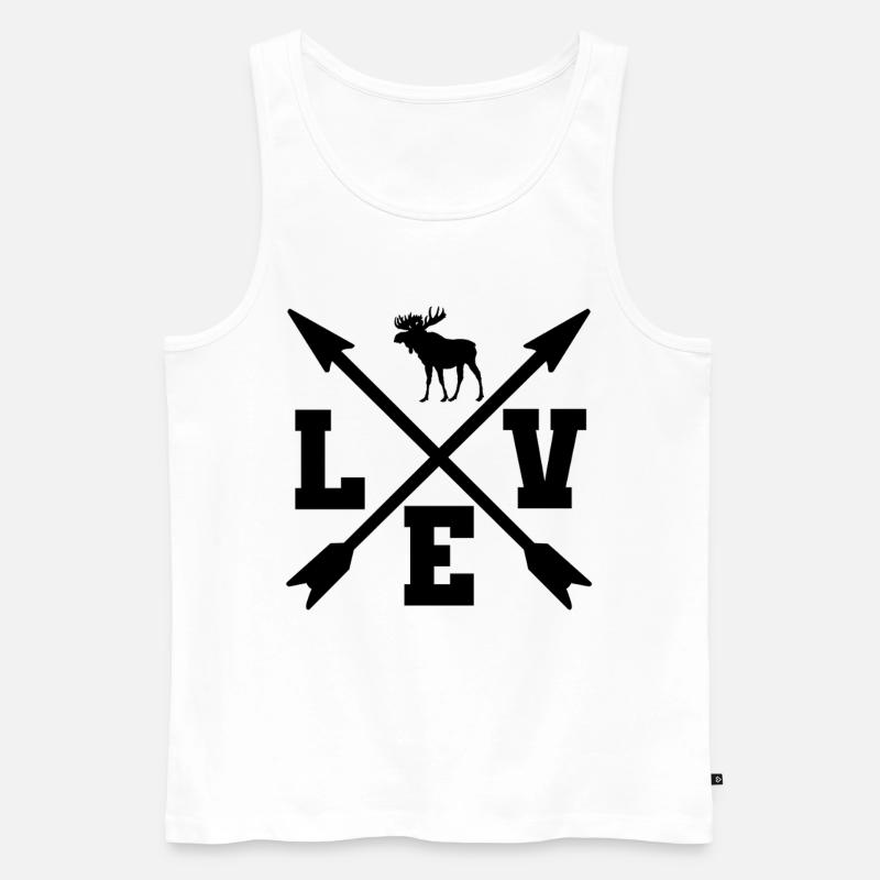 Łoś - Ekologiczny tank top męski Premium - biały