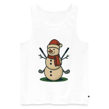 Funny Golf Snowman For Christmas Golfers - Men's Premium Organic Tank Top - white - Front - AI Model Male 178 light (178cm)