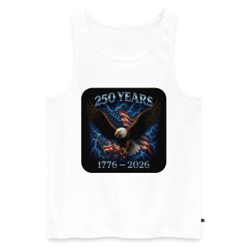 250 ans de liberté 1776-2026 - Débardeur bio Premium Homme - blanc - Devant - Michal (187cm)