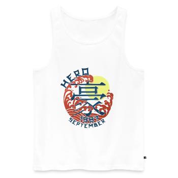 Japan Hero since September 1987 Geburtstaggeschenk - Männer Premium Bio Tank Top - Weiß - Vorne - Michal (187cm)