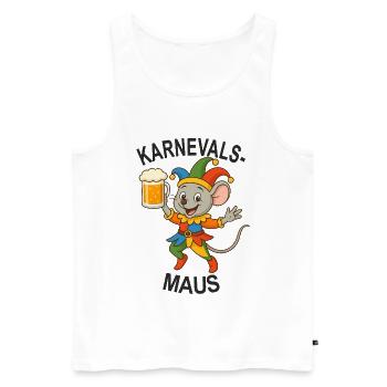 Karnevals Maus Faschingskostüm - Männer Premium Bio Tank Top - Weiß - Vorne - AI Model Male 178 light (178cm)