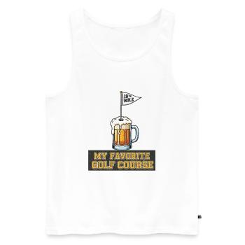 Ma bière de golf préférée - Débardeur bio Premium Homme - blanc - Devant - Michal (187cm)