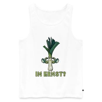 Gewichtheber IM ERNST??? Gym Lustiges - Débardeur bio Premium Homme - blanc - Devant - Michal (187cm)