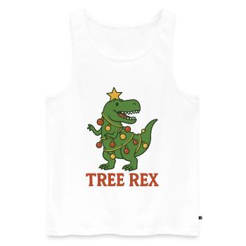 Tree Rex Dinosaur Christmas Fun - Men's Premium Organic Tank Top - white - Front - Michal (187cm)