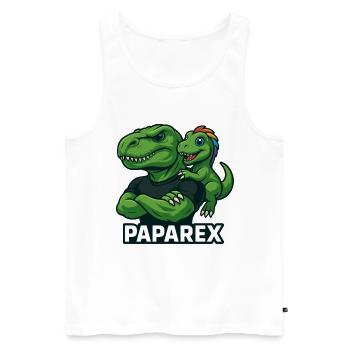 Paparex Dino Dad Shirt Father & Child - Men's Premium Organic Tank Top - white - Front - Michal (187cm)