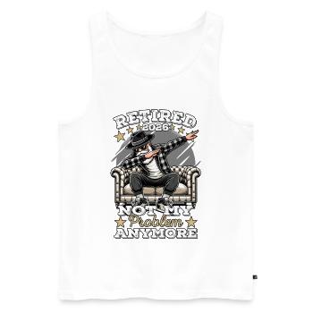 Pensioner 2026, Retirement Man, Retirement, Legend - Men's Premium Organic Tank Top - white - Front - Michal (187cm)