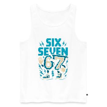 67 Pixel Flash Retro - Men's Premium Organic Tank Top - white - Front - AI Model Male 178 light (178cm)