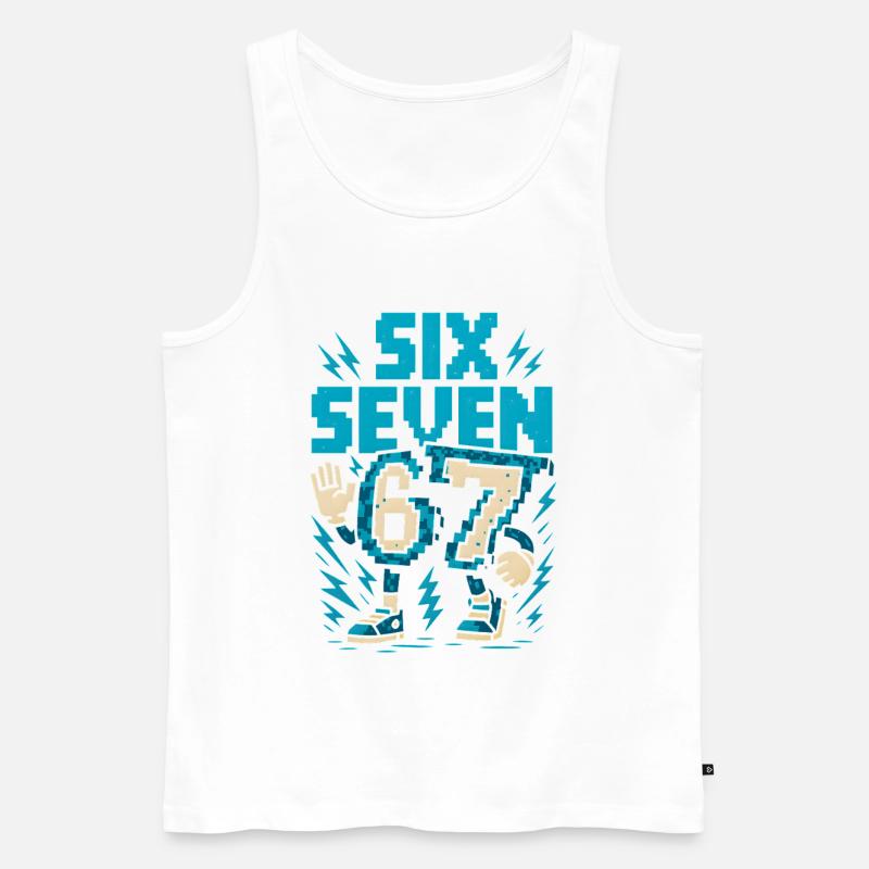 67 Pixel Blitz Retro - Männer Premium Bio Tank Top - Weiß