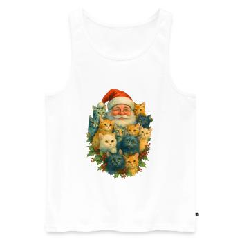Diversité du chat Noël - Débardeur bio Premium Homme - blanc - Devant - Michal (187cm)
