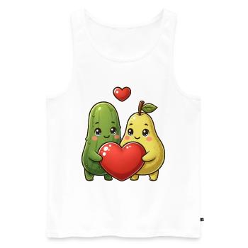 Hearts Fruit Cucumber Pear - Men's Premium Organic Tank Top - white - Front - AI Model Male 178 light (178cm)