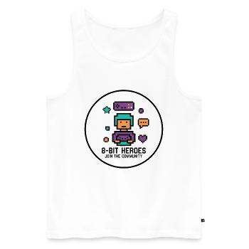 Pixel Gamer Retro 8-Bit Gaming Kult - Männer Premium Bio Tank Top - Weiß - Vorne - AI Model Male 178 light (178cm)