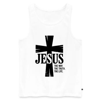 Jesus The Way The Truth The Life - Men's Premium Organic Tank Top - white - Front - Michal (187cm)