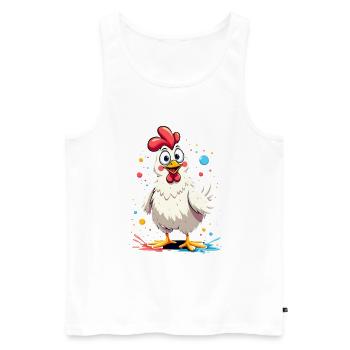 Kunterbuntes Huhn Motiv - Männer Premium Bio Tank Top - Weiß - Vorne - AI Model Male 178 light (178cm)