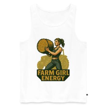 Farm Girl Energy Power Through Agriculture - Men's Premium Organic Tank Top - white - Front - Michal (187cm)