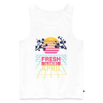 FRESH LIKE APRIL Retro Spring Cherry Blossom - Men's Premium Organic Tank Top - white - Front - AI Model Male 178 light (178cm)