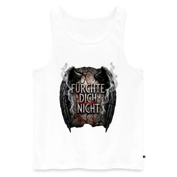 FÜRCHTE DICH NICHT Stein Engelsflügel - Männer Premium Bio Tank Top - Weiß - Vorne - AI Model Male 178 light (178cm)